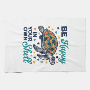 Sei glücklich in deinem eigenen Schildkröten-Shirt Geschirrtuch