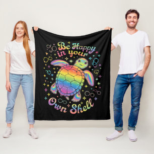 Sei glücklich in deiner eigenen Schale Regenbogen- Fleecedecke