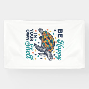 Sei glücklich in deiner eigenen Schildkröte-Shirt- Banner