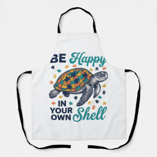 Sei glücklich in deiner eigenen Schildkröten-Shirt Schürze
