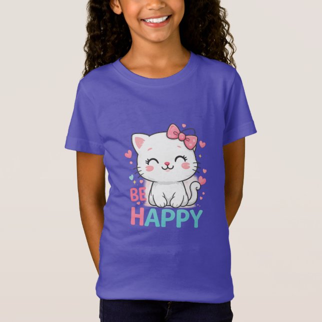 Sei Glücklich Kitty T-Shirt (Vorderseite)
