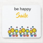 Sei glücklich, lächle Sonnenblumen Blumen-Mauspad Mousepad (Vorne)