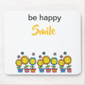 Sei glücklich, lächle Sonnenblumen Blumen-Mauspad Mousepad (Vorne)