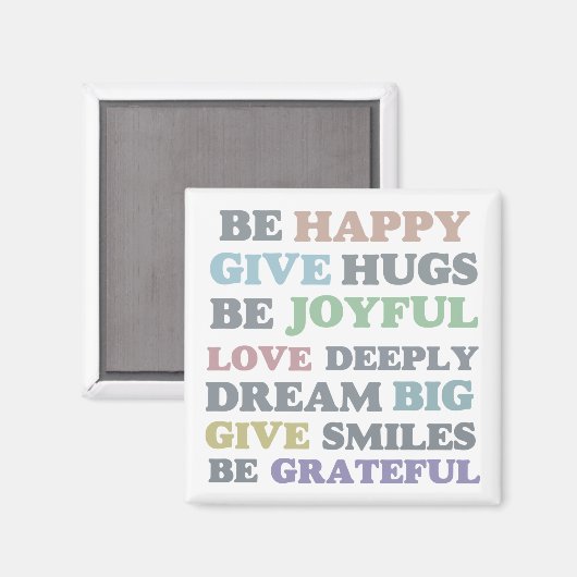 Sei glücklich magnet (Vorderseite/Rückseite)