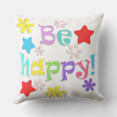 Sei glücklich! mehrfarbig kissen (Rückseite)