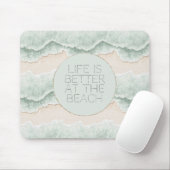 Sei glücklich Mint Kreis Strand Aqua Wellen Mousepad (Mit Mouse)