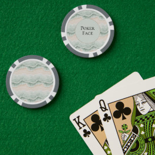 Sei glücklich Mint Kreis Strand Aqua Wellen Pokerchips