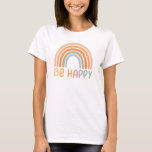 Sei glücklich mit farbenfroher Regenbogen T-Shirt<br><div class="desc">Sei glücklich mit farbenfroher Regenbogen</div>