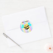 Sei glücklich! Niedlich Kawaii Pastel Rainbow Stri Runder Aufkleber (Umschlag)