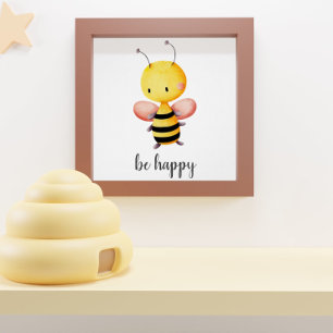 Sei glücklich, Niedliche Bienen fliegen Kinder Kin Poster