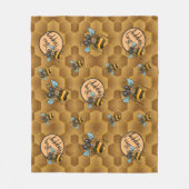 Sei glücklich! Niedliche Honigbiene Fleecedecke (Vorderseite)