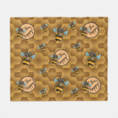 Sei glücklich! Niedliche Honigbiene Fleecedecke (Vorderseite (Horizontal))