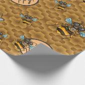 Sei glücklich! Niedliche Honigbiene Geschenkpapier (Ecke)