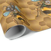 Sei glücklich! Niedliche Honigbiene Geschenkpapier (Rolleneckpunkt)