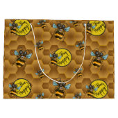 Sei glücklich! Niedliche Honigbiene Große Geschenk Geschenktüte (Rückseite)