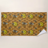 Sei glücklich! Niedliche Honigbiene Strandtuch (Vorderseite)