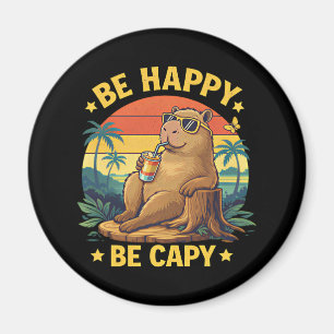 Sei glücklich, sei Capy - Capybara lustiger Meme Magnet