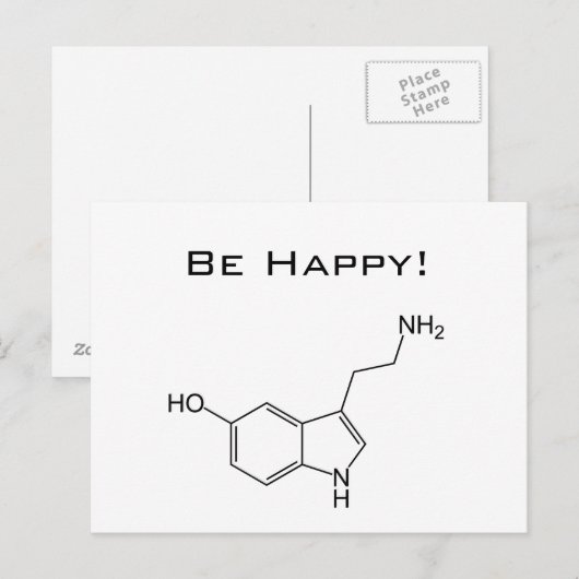 Sei glücklich! Serotonin Postkarte (Vorne/Hinten)