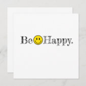 Sei glücklich Typografie lächeln Gesicht Emoji Mitteilungskarte (Vorne/Hinten)