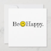 Sei glücklich Typografie lächeln Gesicht Emoji Mitteilungskarte (Vorderseite)
