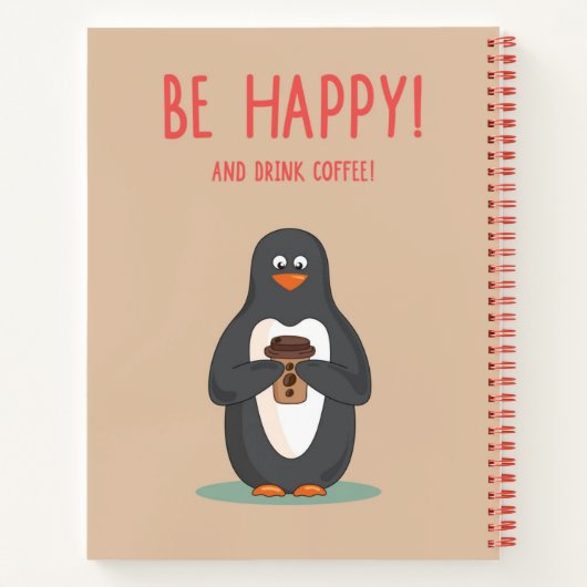 Sei glücklich und trinke Kaffee Notizblock (Rückseite)