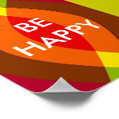 Sei glücklich! Zwei Wort Zitat Inspiration Poster (Ecke)