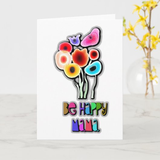 Sei glückliche Mama Karte (Gelbe Blume)