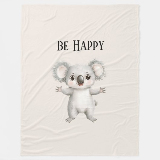 Sei Glückliches Koala Bär Fleecedecke (Vorderseite)