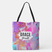 Sei Gnädig Mit Dir Selbst Rosa Abstrakte Inspirati Tasche (Rückseite)
