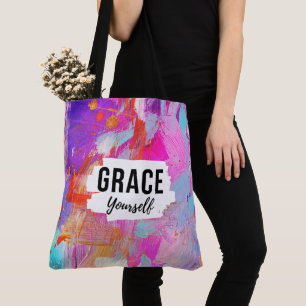 Sei Gnädig Mit Dir Selbst Rosa Abstrakte Inspirati Tasche