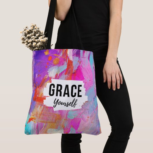 Sei Gnädig Mit Dir Selbst Rosa Abstrakte Inspirati Tasche (Von Nahem)
