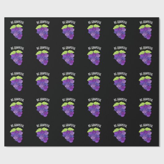 Sei grapeful Funny Grape Bunch Pub Dark BG Geschenkpapier (Flach)