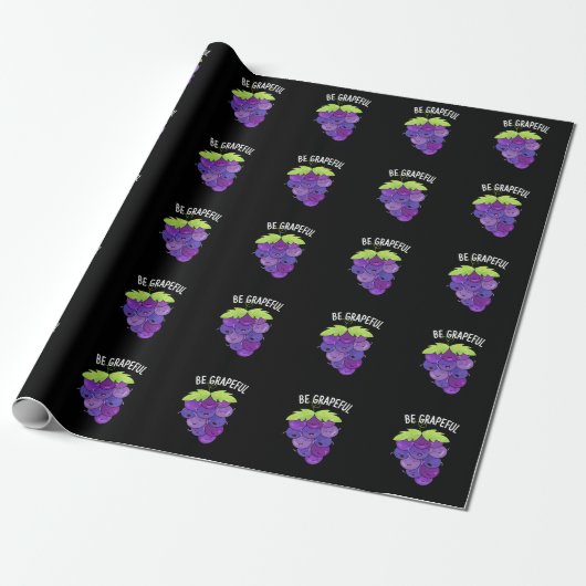 Sei grapeful Funny Grape Bunch Pub Dark BG Geschenkpapier (Ungerollt)