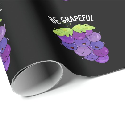 Sei grapeful Funny Grape Bunch Pub Dark BG Geschenkpapier (Rolleneckpunkt)