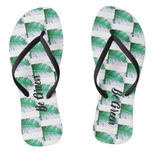 Sei Grün Wilde Bananenblätter Flip Flops Badesandalen