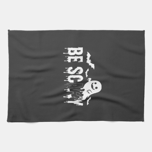 Sei Gruseliges Halloween-Geist Fledermaus Design_1 Geschirrtuch (Horizontal)