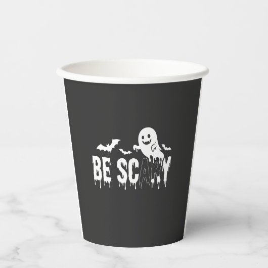 Sei Gruseliges Halloween-Geist-Fledermaus-Design_1 Pappbecher (Vorderseite)