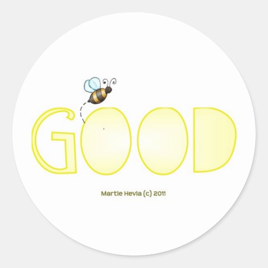 Sei gut - ein positives Wort Runder Aufkleber (Vorderseite)