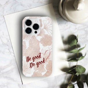 Sei gut Tu Gutes Elegant Stylisch Floral Herz Lieb iPhone 15 Pro Hülle
