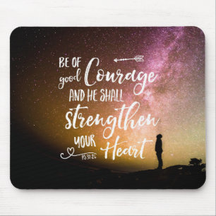 Sei guten Mutes Nachthimmel - Psalm 31,24 Maus P Mousepad