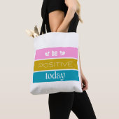 'Sei heute positiv' Modernes Farbblock-Design Tasche (Von Nahem)