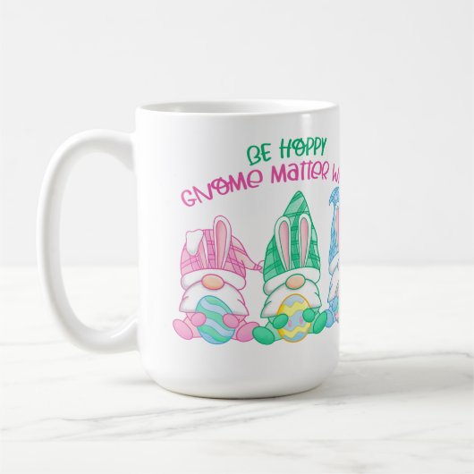 Sei Hoppy Gnome Materie Was auf einer Tasse (Links)
