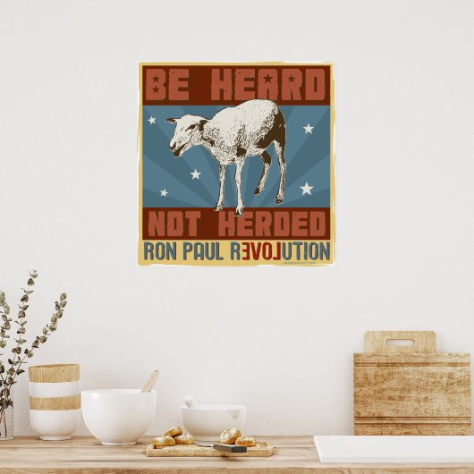 'Sei hörend, nicht gekämpft' Ron Paul Poster (Küche)