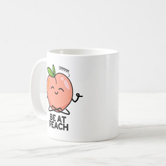 Sei im Peach Funny Fruit Pub Kaffeetasse (Vorderseite Links)