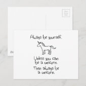 Sei immer du selbst, es sei denn, du kannst ein Ei Postkarte (Vorne/Hinten)