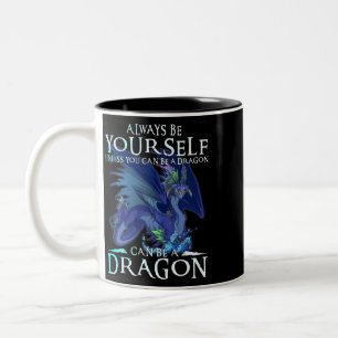 Sei immer du selbst kannst Drache Funny Dragon Lo  Zweifarbige Tasse