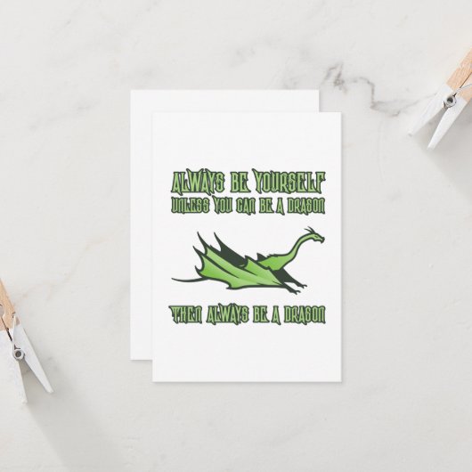 Sei immer ein Drache Karte (Vorderseite/Rückseite Beispiel)