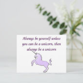 Sei immer ein Einhorn Postkarte (Stehend Vorderseite)