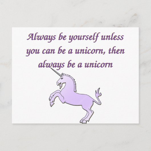 Sei immer ein Einhorn Postkarte (Vorderseite)