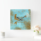 Sei immer ein Meerjungfrau- Gold Glitzer Meerjungf Quadratische Wanduhr (Zuhause)